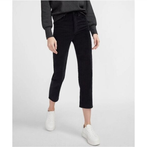 Express Super High Waisted Velvet Straight Pant 10 - Picture 1 of 3